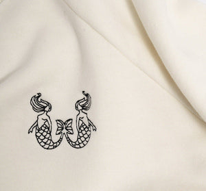 Embroidered Cotton Sweatshirt in Off-white