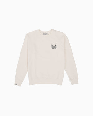 Embroidered Cotton Sweatshirt in Off-white